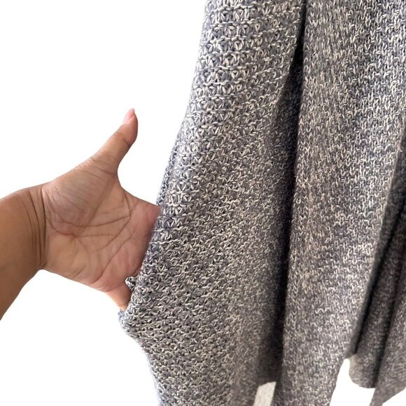 Vallette Oversize Sleeveless Cardigan Chunky Knit Size S/M Heather Gray Pockets - Picture 7 of 16